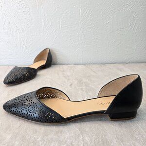 Talbots D'orsay Ballet Flats Pointed Toe Black Minimalist Preppy Ballerina Shoes